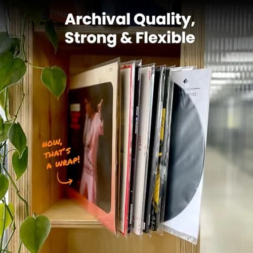 EVEO Outer Vinyl Record Sleeves 12.75"x12.75" (50-Pack) | 3 Mil Archival Quality Protection for LPs thumbnail 5