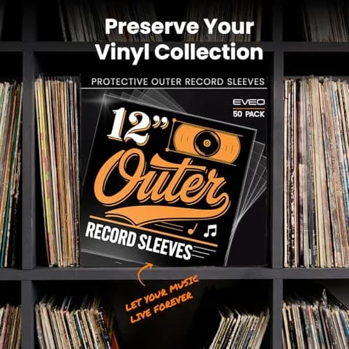 EVEO Outer Vinyl Record Sleeves 12.75"x12.75" (50-Pack) | 3 Mil Archival Quality Protection for LPs thumbnail 7