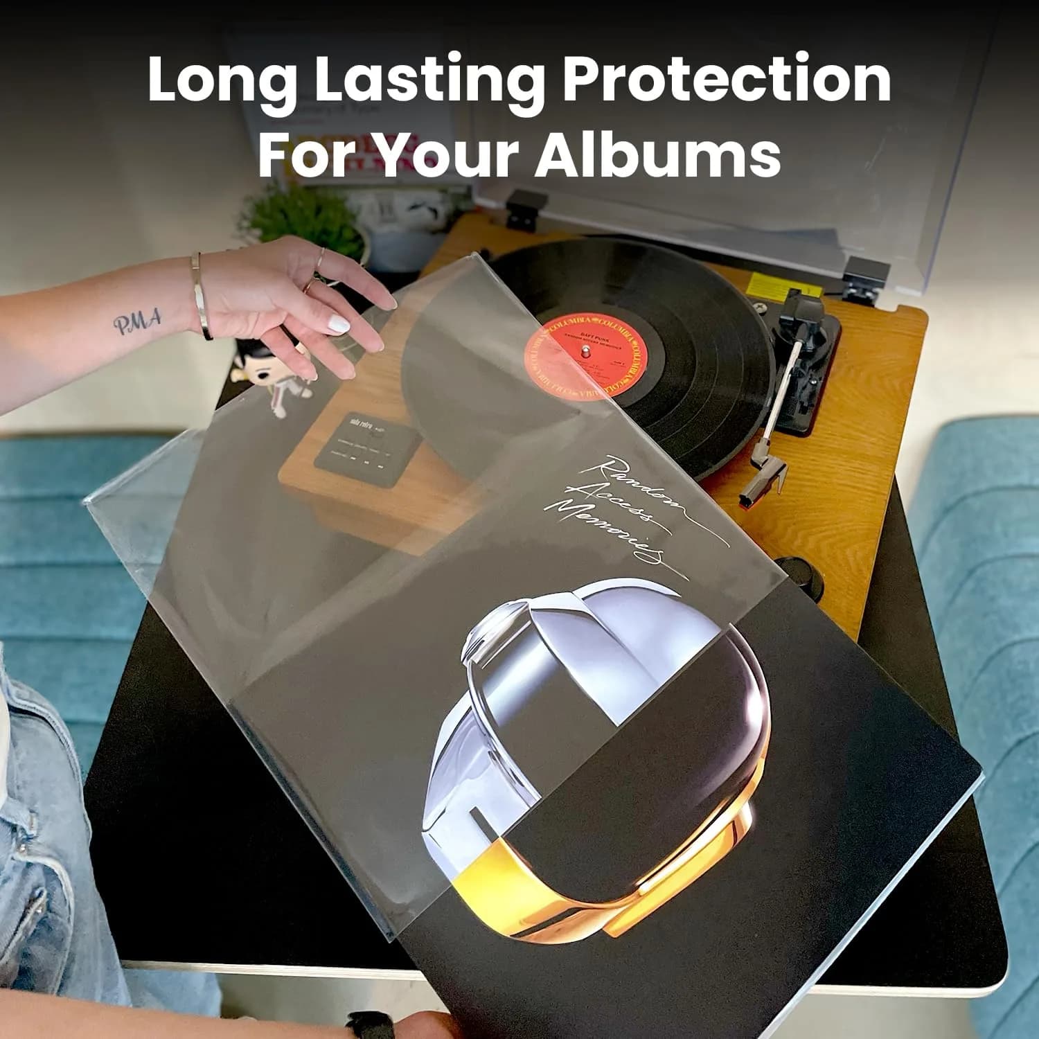 EVEO Outer Vinyl Record Sleeves 12.75"x12.75" (50-Pack) | 3 Mil Archival Quality Protection for LPs - view 2