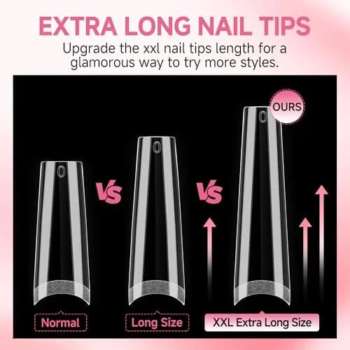 UNA GELLA XXL Coffin Fake Nails Tips 216PCS | Professional Soft Coffin Nails thumbnail 5