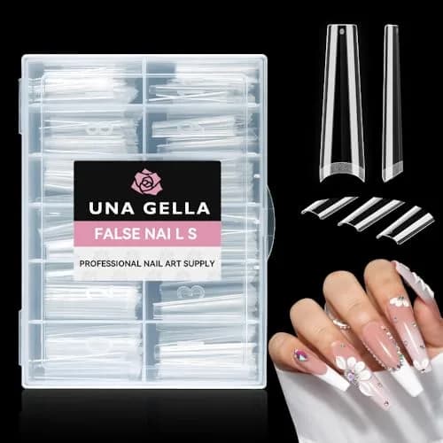 UNA GELLA XXL Coffin Fake Nails Tips 216PCS | Professional Soft Coffin Nails thumbnail 1