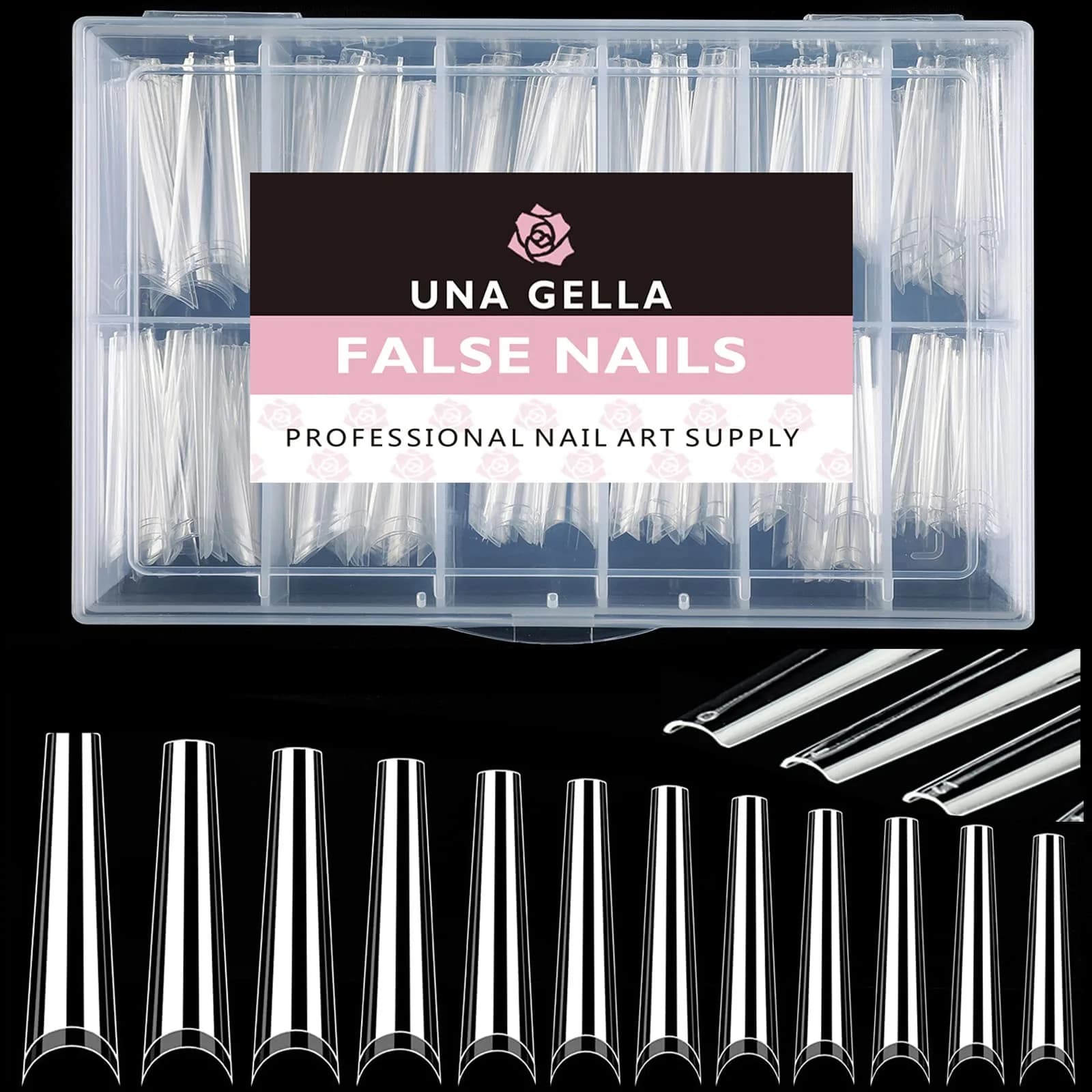 UNA GELLA XXL Coffin Fake Nails Tips 216PCS | Professional Soft Coffin Nails - view 8