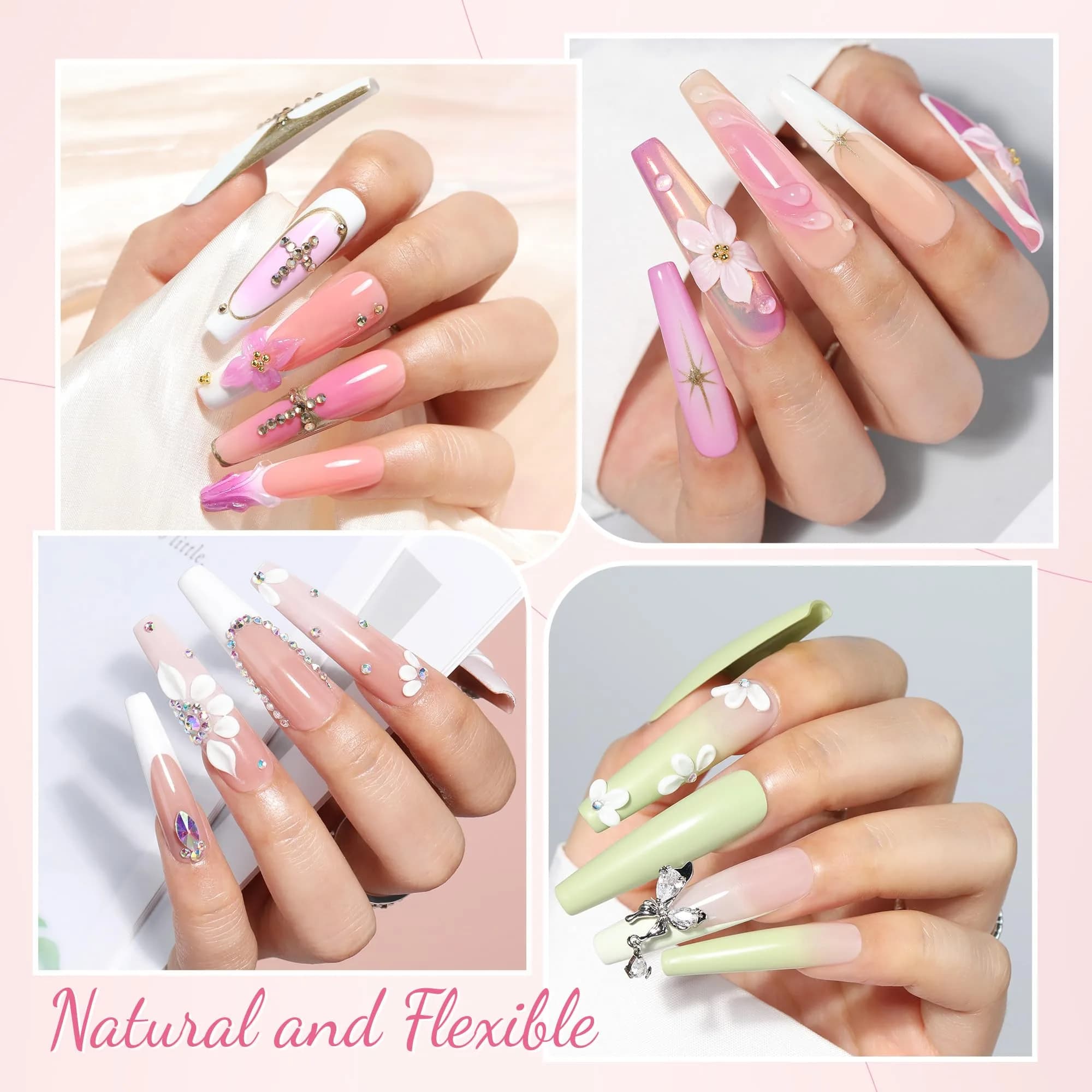UNA GELLA XXL Coffin Fake Nails Tips 216PCS | Professional Soft Coffin Nails - view 2