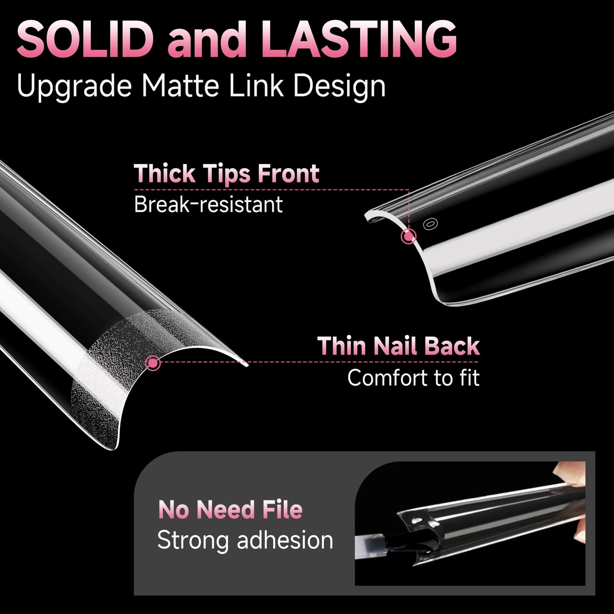 UNA GELLA XXL Coffin Fake Nails Tips 216PCS | Professional Soft Coffin Nails - view 3
