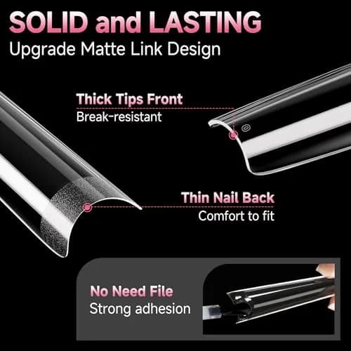 UNA GELLA XXL Coffin Fake Nails Tips 216PCS | Professional Soft Coffin Nails thumbnail 3