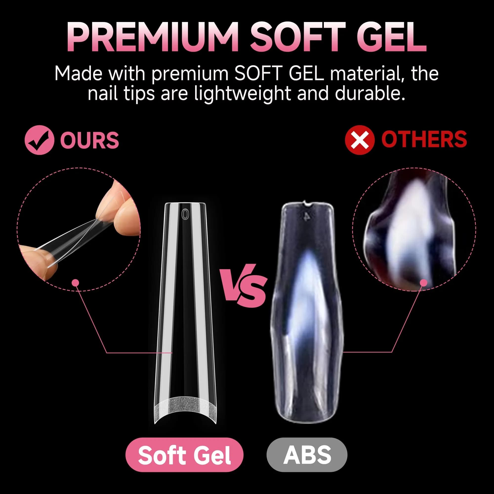 UNA GELLA XXL Coffin Fake Nails Tips 216PCS | Professional Soft Coffin Nails - view 4