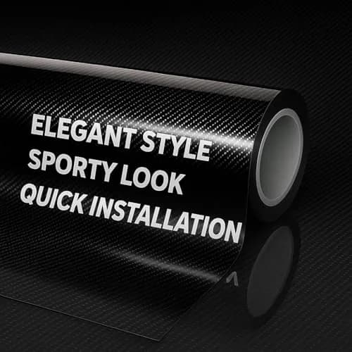 RockRose 7D Super Glossy Black Carbon Fiber Vinyl Wrap 1FT x 5FT | Anti-Wrinkle, Air Release, Self Adhesive thumbnail 7