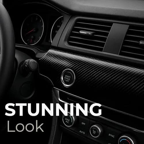 RockRose 7D Super Glossy Black Carbon Fiber Vinyl Wrap 1FT x 5FT | Anti-Wrinkle, Air Release, Self Adhesive thumbnail 8