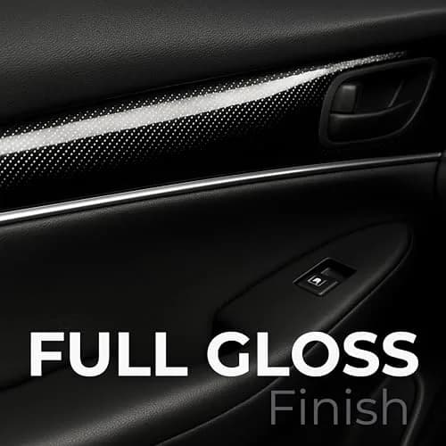 RockRose 7D Super Glossy Black Carbon Fiber Vinyl Wrap 1FT x 5FT | Anti-Wrinkle, Air Release, Self Adhesive thumbnail 9