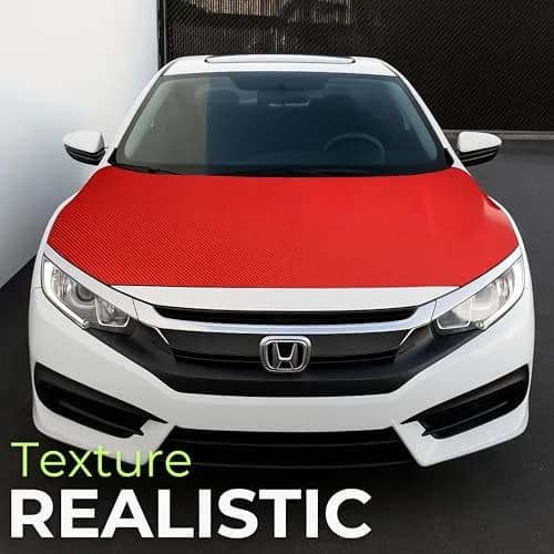 RockRose Epoxy High Gloss 7D Red Carbon Fiber Vinyl Wrap 1FT x 5FT | Anti-Wrinkle, Self Adhesive, Air Release thumbnail 5