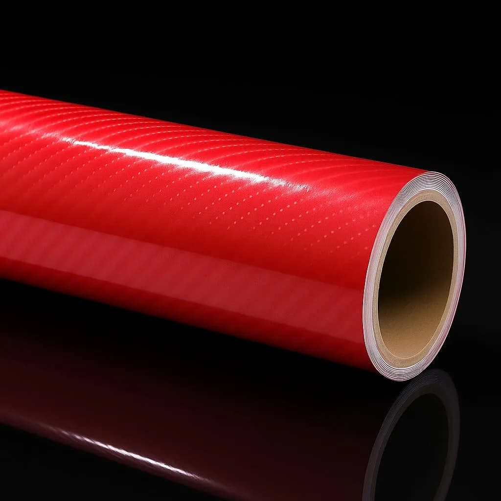 RockRose Epoxy High Gloss 7D Red Carbon Fiber Vinyl Wrap 1FT x 5FT | Anti-Wrinkle, Self Adhesive, Air Release - main product image