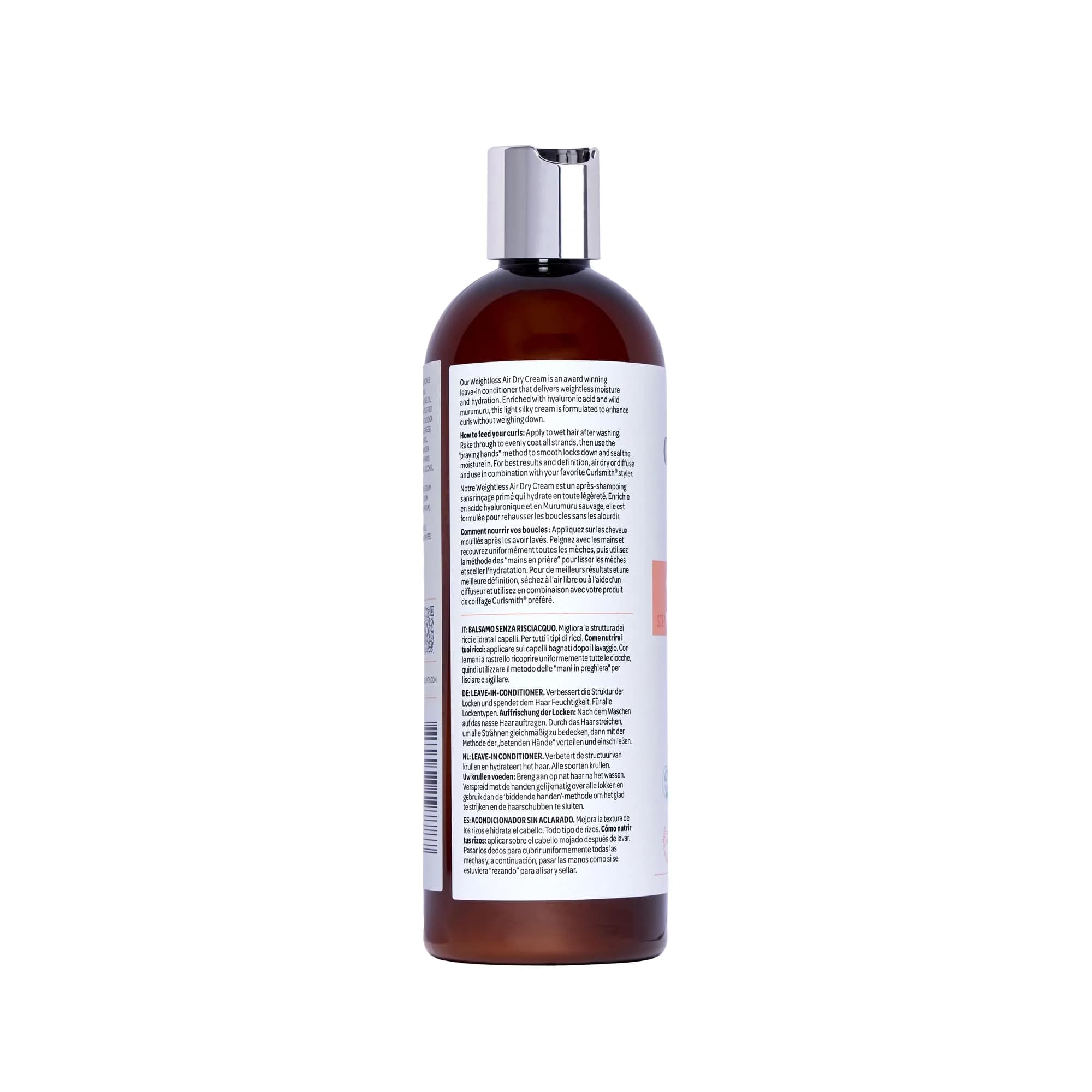 CURLSMITH Weightless Air Dry Cream Leave-In Conditioner 473ml (16 Fl Oz) | For Curly Hair - view 8