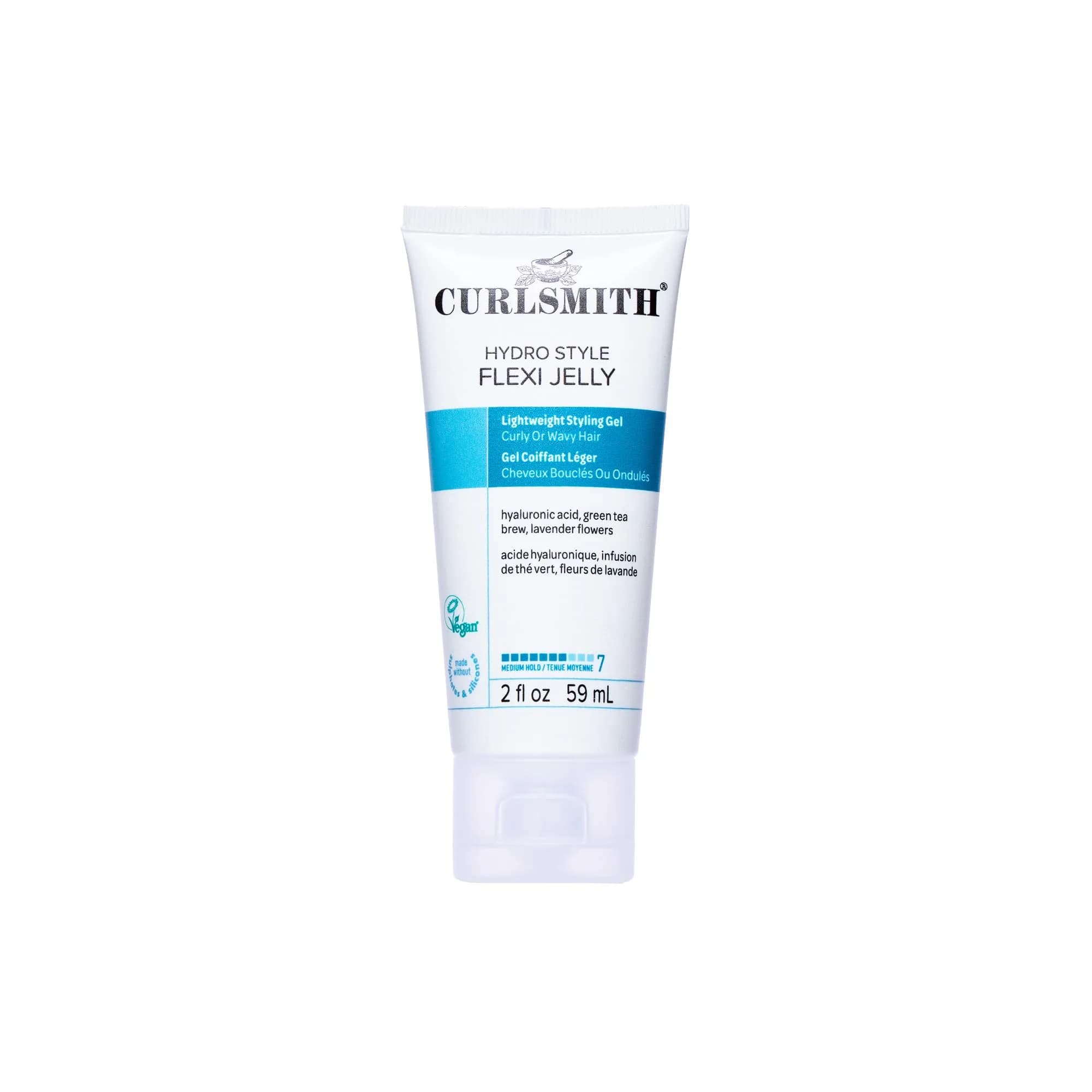 CURLSMITH Hydro Style Flexi Jelly Medium Hold Gel for Curls 59ml (2 fl oz) | Vegan & Cruelty-Free — White