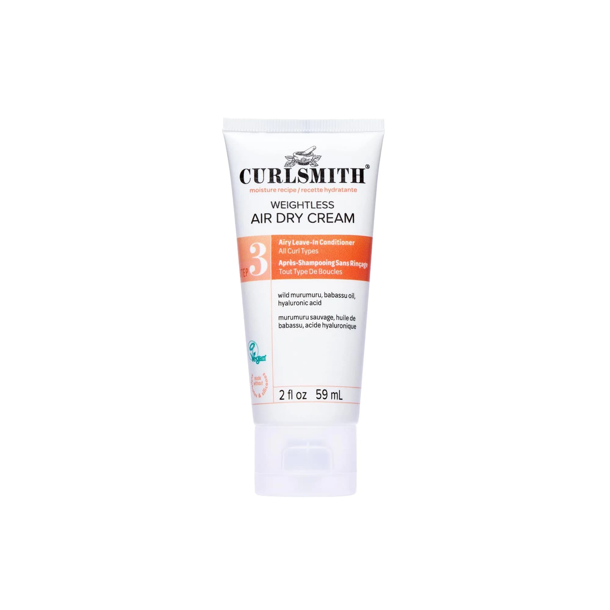 CURLSMITH Weightless Air Dry Cream Leave-In Conditioner 59ml (2 Fl Oz) | Defines Curls Without Weighing Down - main product image