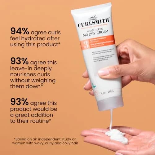 CURLSMITH Weightless Air Dry Cream Leave-In Conditioner 59ml (2 Fl Oz) | Defines Curls Without Weighing Down thumbnail 5