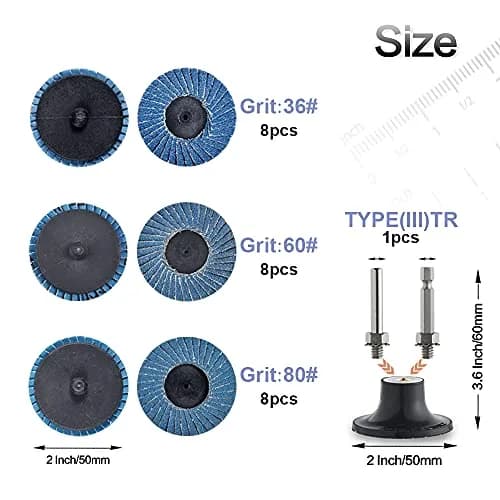 Tshya Zirconia Flat Flap Discs 2 inch | Heavy Duty Surface Prep for Hard Materials thumbnail 2