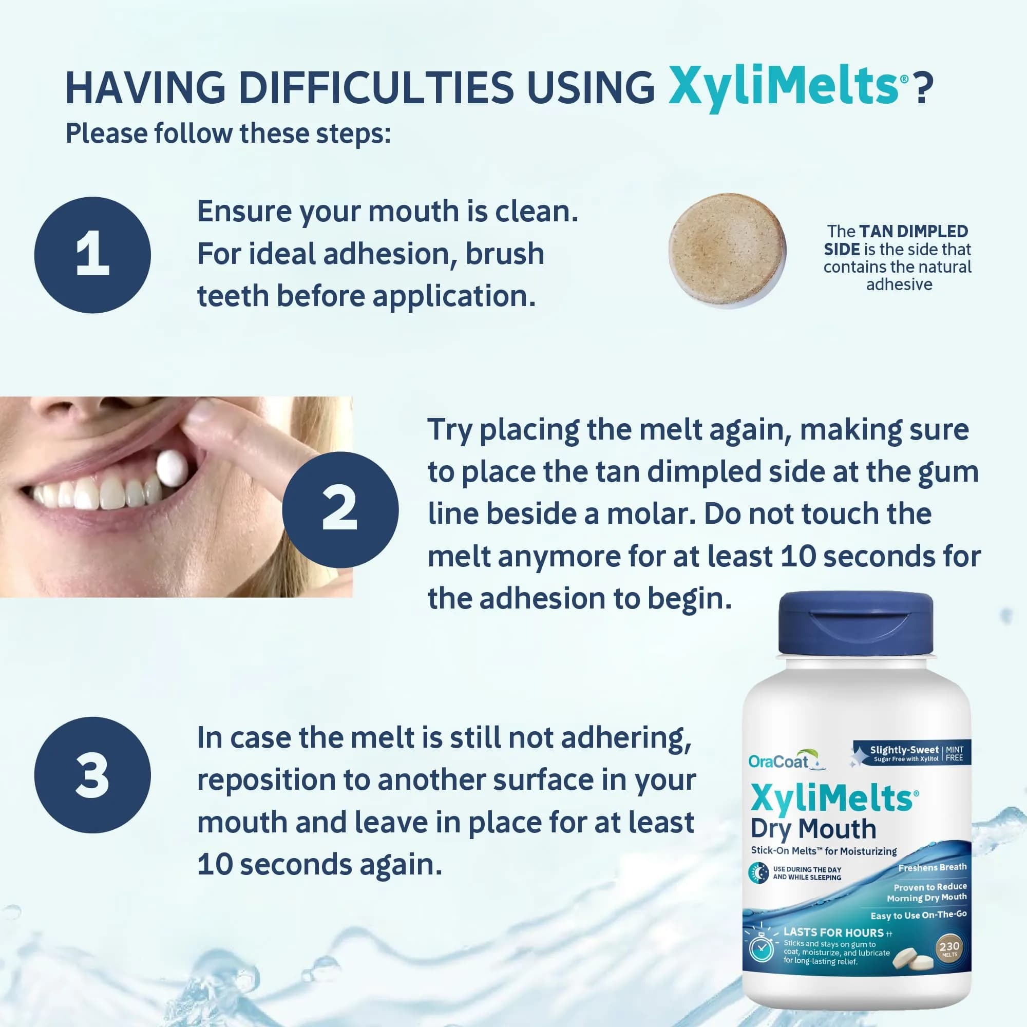 Oracoat XyliMelts Dry Mouth Adhering Discs 230 Count | Sugar-Free Xylitol for 8-Hour Relief - view 3