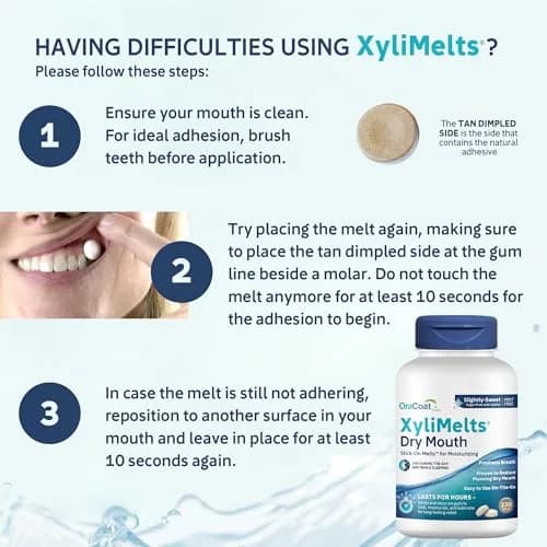 Oracoat XyliMelts Dry Mouth Adhering Discs 230 Count | Sugar-Free Xylitol for 8-Hour Relief thumbnail 3