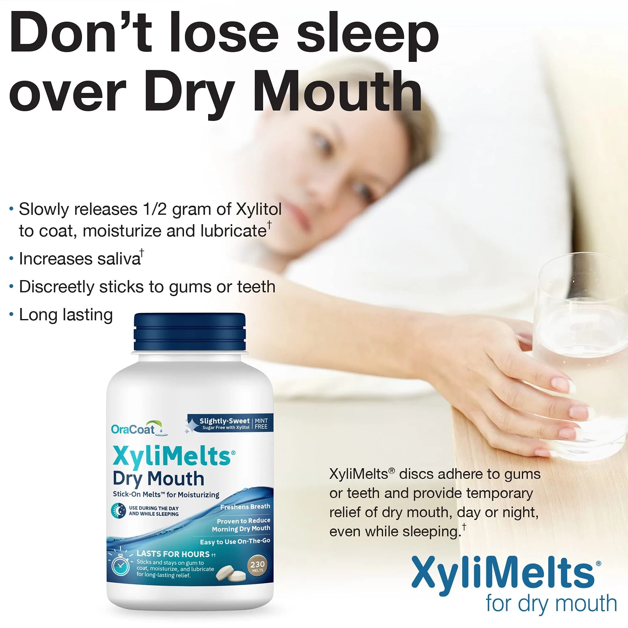 Oracoat XyliMelts Dry Mouth Adhering Discs 230 Count | Sugar-Free Xylitol for 8-Hour Relief - view 4
