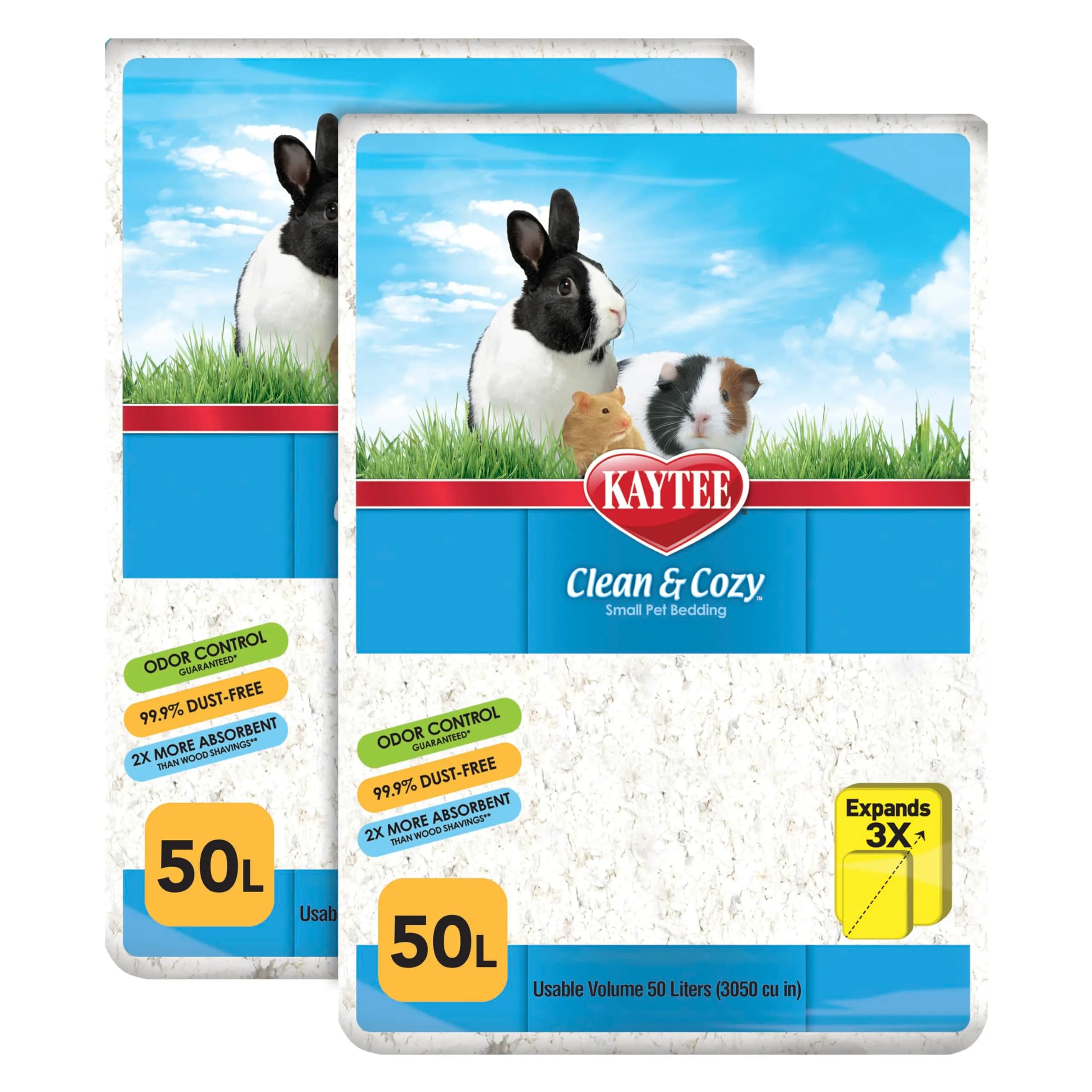 Kaytee Clean & Cozy Paper Bedding White 100 Liter | Odor Control for Small Animals — White