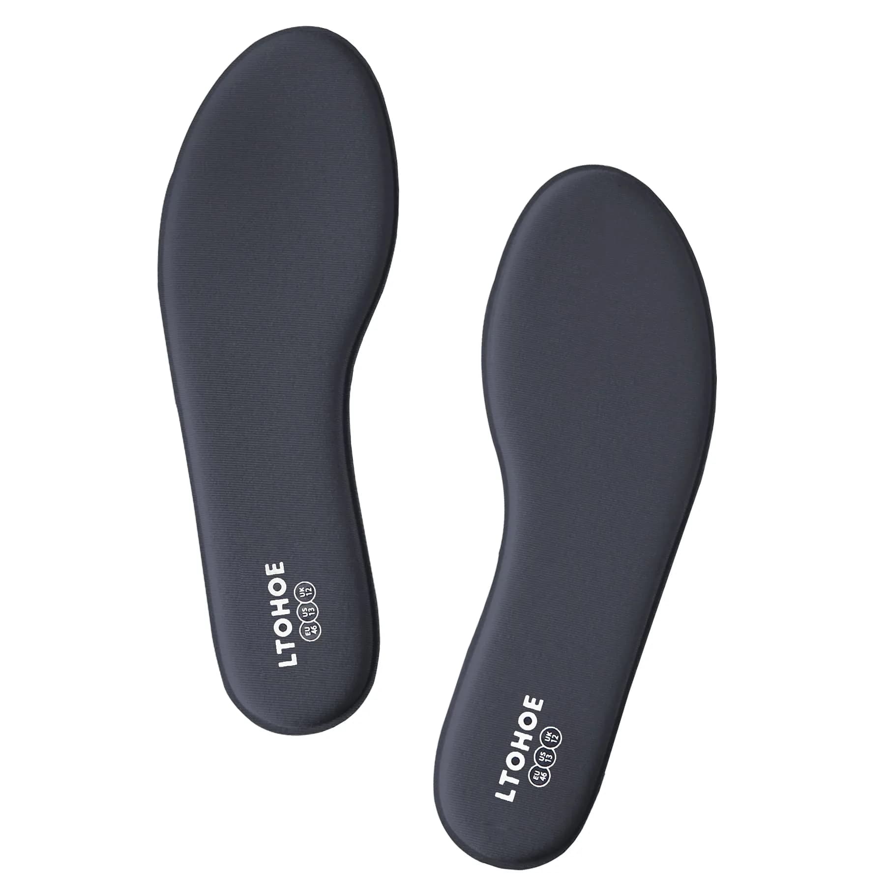 LTOHOE Memory Foam Insoles for Men | Replacement Comfort 6mm Grey US 10