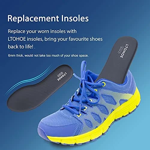 LTOHOE Memory Foam Insoles for Men | Replacement Comfort 6mm Grey US 10 thumbnail 5