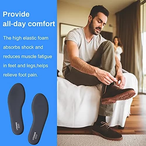LTOHOE Memory Foam Insoles for Men | Replacement Comfort 6mm Grey US 10 thumbnail 3