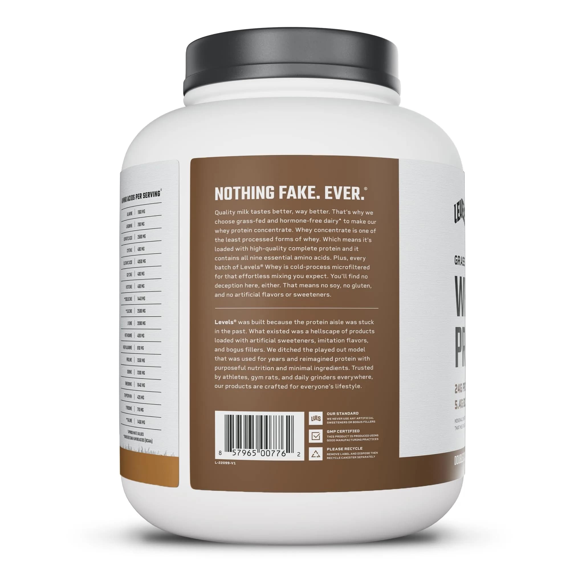 Levels Nutrition Double Chocolate Grass Fed Whey Protein Powder | 24G Protein, 5LB thumbnail 9