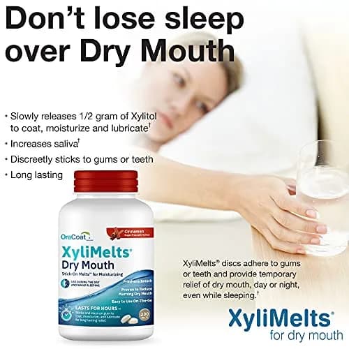 Oracoat XyliMelts Dry Mouth Adhering Discs Cinnamon 230 Count | 8-Hour Nighttime Relief thumbnail 4