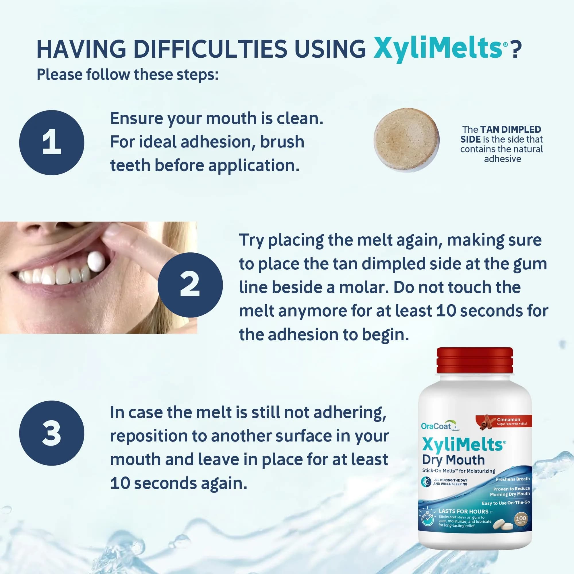 Oracoat XyliMelts Dry Mouth Adhering Discs Cinnamon 230 Count | 8-Hour Nighttime Relief - view 3