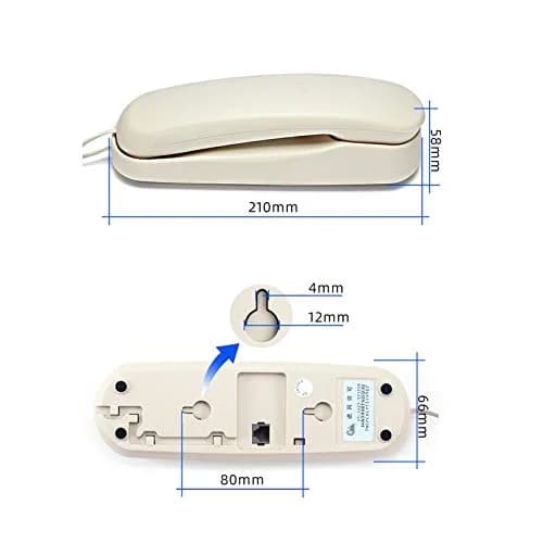 TelPal Corded White Wall Phone | Simple Analog Landline for Seniors & Home thumbnail 5