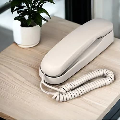 TelPal Corded White Wall Phone | Simple Analog Landline for Seniors & Home thumbnail 2