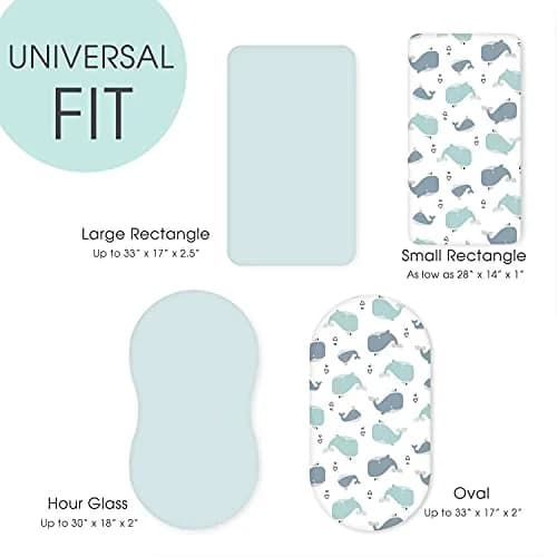 GRSSDER Fitted Bassinet Sheet Set 2 Pack | Ultra Soft Jersey Knit, Universal Fit for Baby Cradle & Moses Basket (32x16x5 inches) thumbnail 5