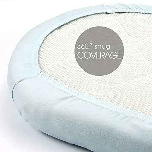 GRSSDER Fitted Bassinet Sheet Set 2 Pack | Ultra Soft Jersey Knit, Universal Fit for Baby Cradle & Moses Basket (32x16x5 inches) thumbnail 6