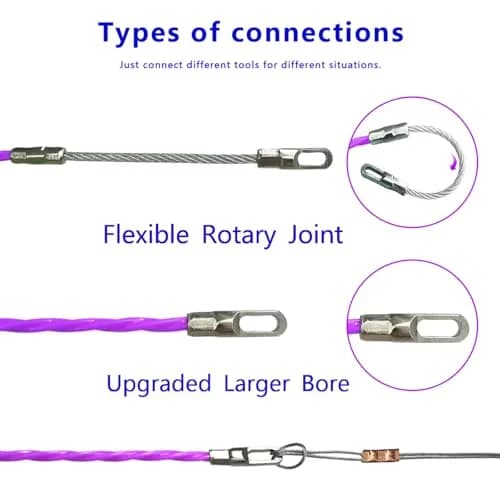 VGongTech 20m (67ft) PET Fish Tape Cable Puller Kit | Non-Conductive Wire Guide for Electrical & Network Cables thumbnail 2