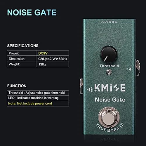 lotmusic Noise Gate Electric Guitar Effects Pedal | True Bypass, Analog Chorus, 9V DC thumbnail 5