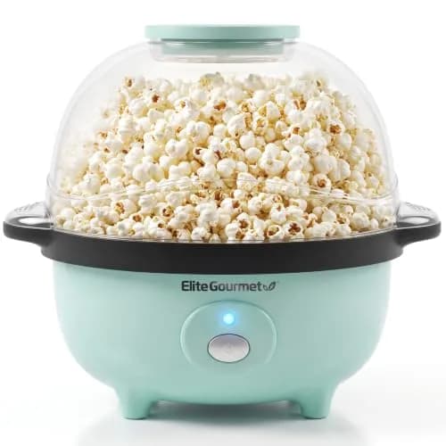 Elite Gourmet EPM330M Automatic Stirring 12 Cup Popcorn Maker, Mint | Fast Pop & Easy Cleanup thumbnail 1