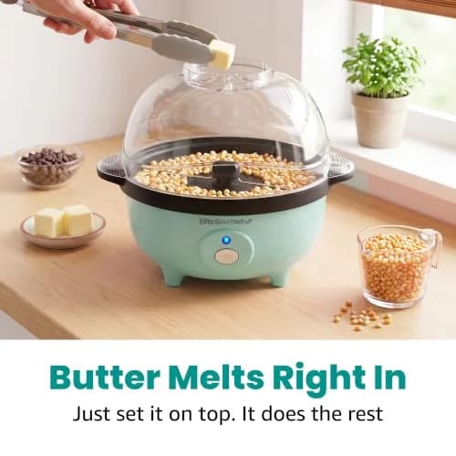 Elite Gourmet EPM330M Automatic Stirring 12 Cup Popcorn Maker, Mint | Fast Pop & Easy Cleanup thumbnail 5