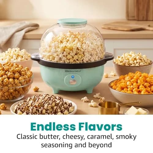 Elite Gourmet EPM330M Automatic Stirring 12 Cup Popcorn Maker, Mint | Fast Pop & Easy Cleanup thumbnail 7