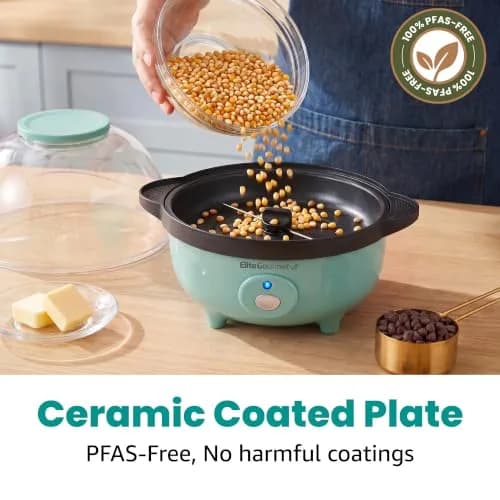 Elite Gourmet EPM330M Automatic Stirring 12 Cup Popcorn Maker, Mint | Fast Pop & Easy Cleanup thumbnail 3