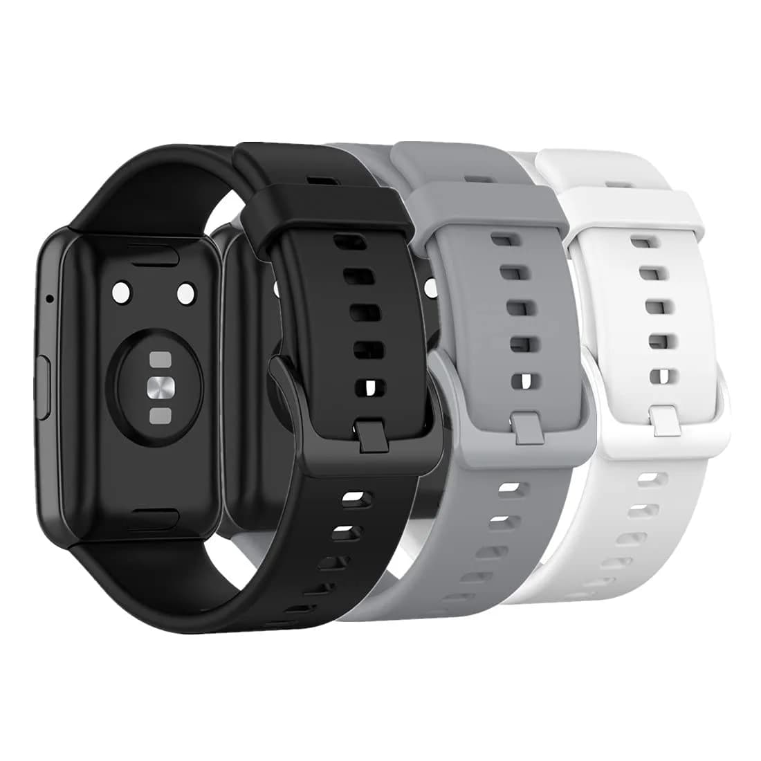 Huwokxix Watch Strap compatible with Huawei Watch Fit | Adjustable Silicone Sports Band for Huawei Watch Fit (140mm-220mm)