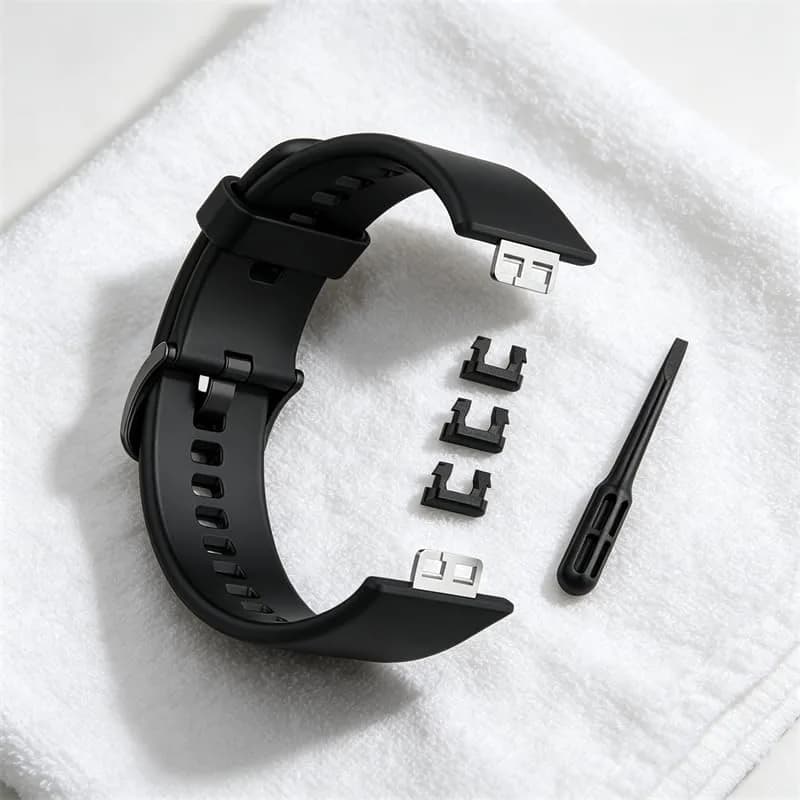 Huwokxix Watch Strap compatible with Huawei Watch Fit | Adjustable Silicone Sports Band for Huawei Watch Fit (140mm-220mm) thumbnail 2