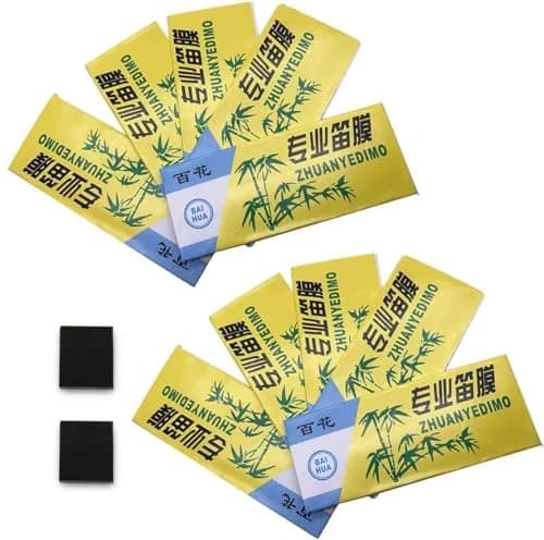 Jiayouy Bamboo Flute Membrane Set | Professional Dizi Replacement Parts for Flute (85x35mm, 10 pcs) thumbnail 1