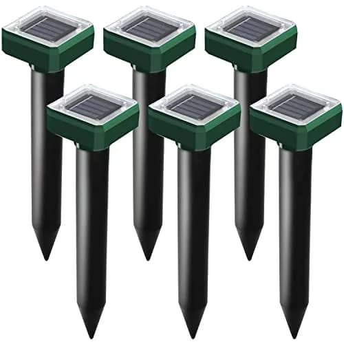 USKICH Solar Powered Mole Repellent Spikes 6 Pack | Ultrasonic Sonic Vole Deterrent for Garden & Yard thumbnail 1