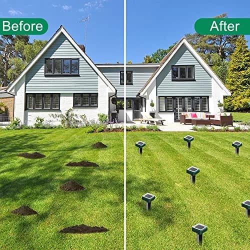 USKICH Solar Powered Mole Repellent Spikes 6 Pack | Ultrasonic Sonic Vole Deterrent for Garden & Yard thumbnail 7