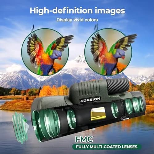 Adasion 12x56 Monocular for Adults | High Powered, Phone Adapter & Tripod for Bird Watching & Outdoor Use thumbnail 3