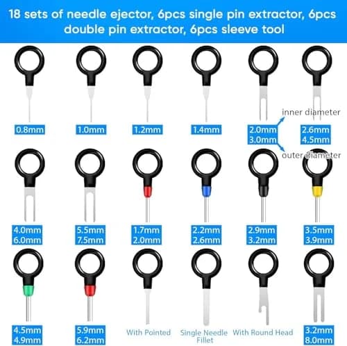 Kikerike Terminal Pin Removal Tool Kit 82 Pcs | High-Quality Automotive & Household Connectors thumbnail 3