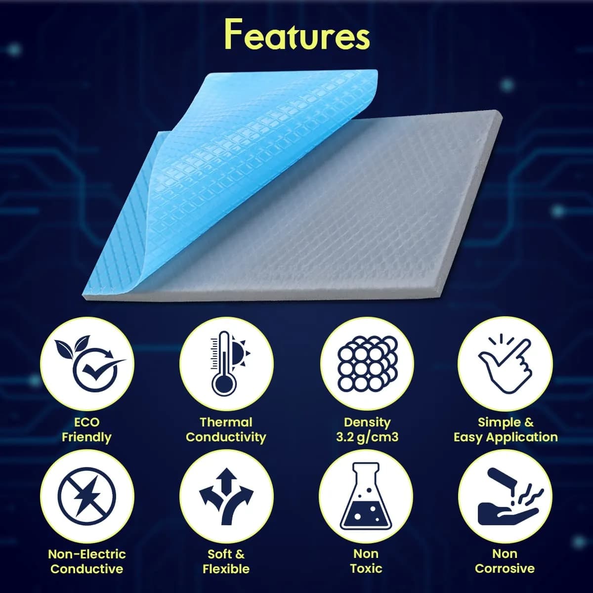 Gelid Solutions GP-Ultimate 15W/mK Thermal Pad 90x50x1.5mm | High Conductivity Gap Filler for GPUs and Motherboards - view 2