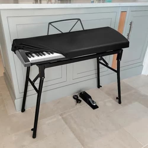 Explore Land Stretchy Leather Piano Keyboard Dust Cover (Black, 61 Keys) | Snug Fit & Premium Material thumbnail 6
