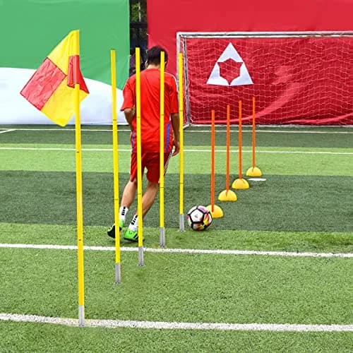 Wrzbest Soccer Corner Flags Set of 4 | Portable, Disassemblable Flags for Turf Training thumbnail 7